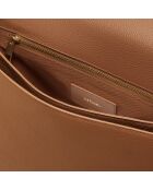 Sac bandoulière Adèle en cuir cognac - 28x19x8,5 cm