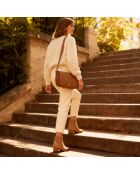 Sac bandoulière Adèle en cuir cognac - 28x19x8,5 cm