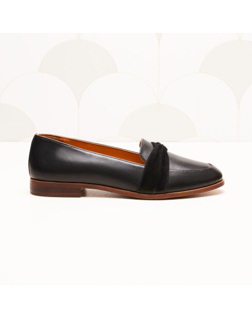 Zwarte leren loafers van Camélia