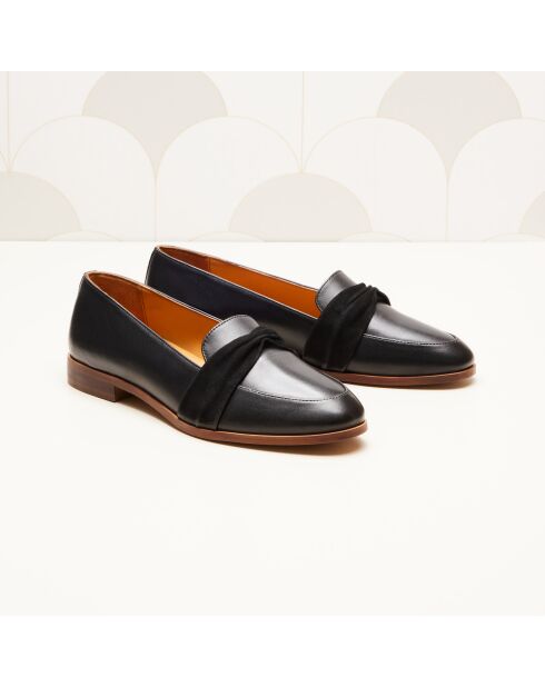 Zwarte leren loafers van Camélia