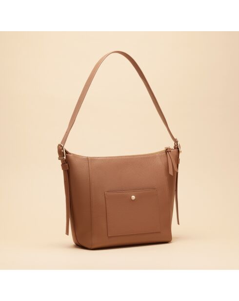 Sac hobo Alma en cuir cognac - 26,2x23,7x11,5 cm