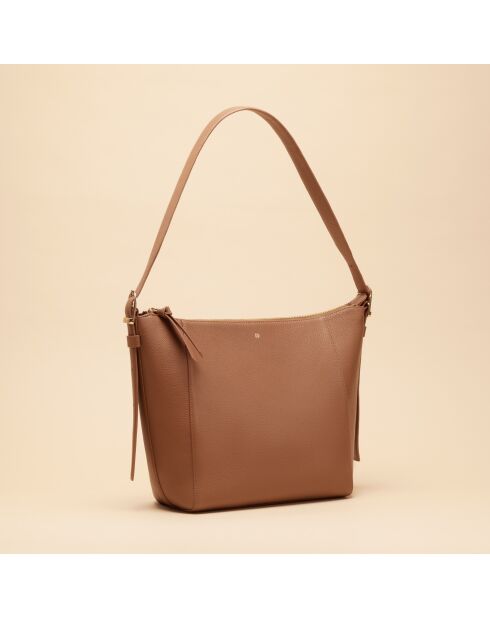 Sac hobo Alma en cuir cognac - 26,2x23,7x11,5 cm