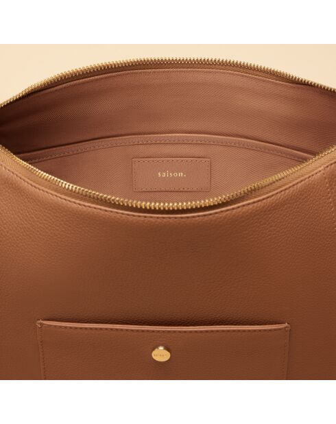 Sac hobo Alma en cuir cognac - 26,2x23,7x11,5 cm