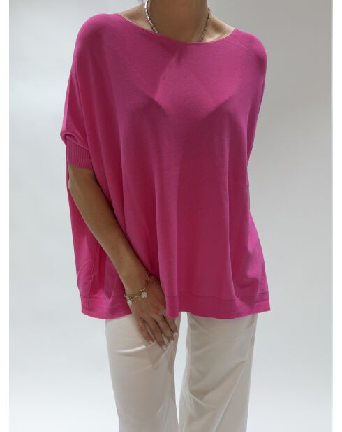 Jersey con pompones rosa fluo