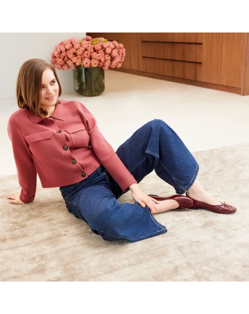 Camille burgunderrote Ballerinas aus Lackleder