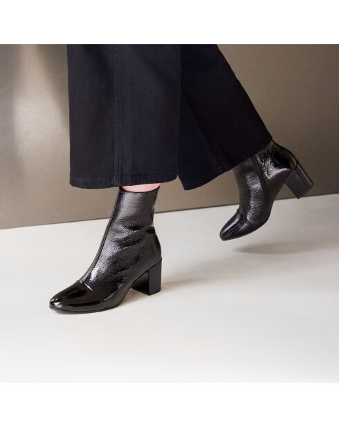 Léna zwarte lakleren laarzen - Hak: 6,8 cm