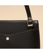 Irma zwarte leren schoudertas - 250 x 175 x 60 mm