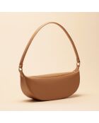 Bandolera Pia de piel avellana - 310 x 136 x 80 mm