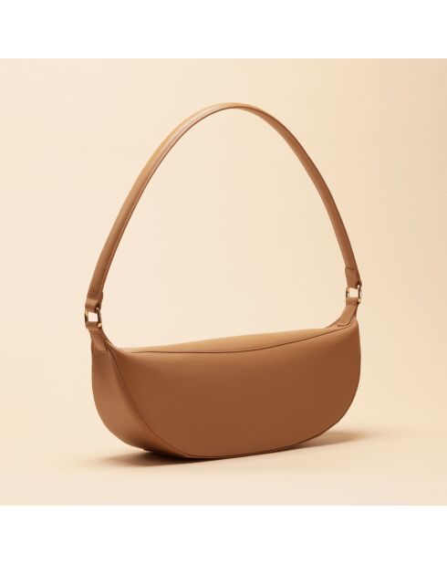 Bandolera Pia de piel avellana - 310 x 136 x 80 mm