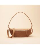 Bandolera Pia de piel avellana - 310 x 136 x 80 mm