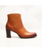 Camelkleurige leren laarzen Ava - Hak: 7 cm