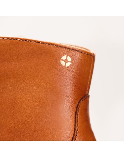 Camelkleurige leren laarzen Ava - Hak: 7 cm