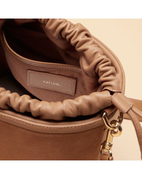 Emmertas van hazelnootleer van Gwen - 210 x 204 x 97 mm