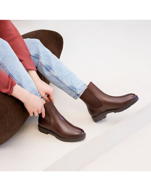 Chelsea en cuir Isaure marron