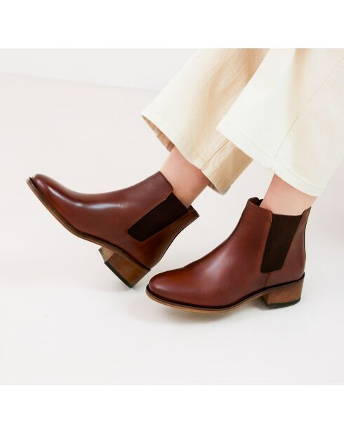 Chelsea en cuir Chloé marron