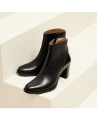 Schwarze Ava-Lederstiefel - Absatz: 7 cm