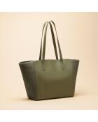 Sac cabas Lison en cuir argile - 31x29,5x15 cm