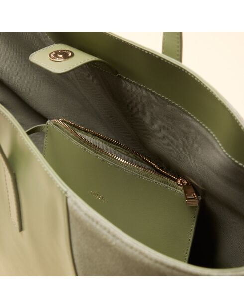Sac cabas Lison en cuir argile - 31x29,5x15 cm