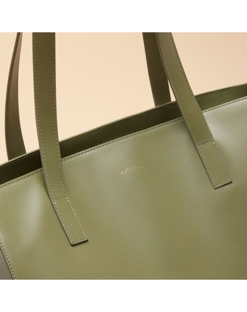 Sac cabas Lison en cuir argile - 31x29,5x15 cm