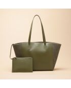 Sac cabas Lison en cuir argile - 31x29,5x15 cm