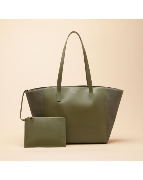 Sac cabas Lison en cuir argile - 31x29,5x15 cm