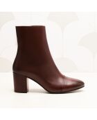 Léna bruine leren laarzen - Hak: 6,8 cm