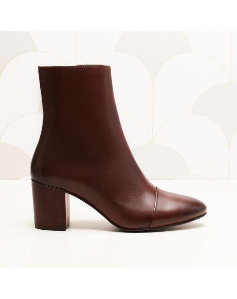 Braune Lederstiefel Léna - Absatz: 6,8 cm