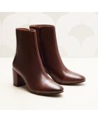 Léna bruine leren laarzen - Hak: 6,8 cm