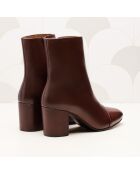 Léna bruine leren laarzen - Hak: 6,8 cm