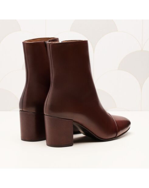 Braune Lederstiefel Léna - Absatz: 6,8 cm