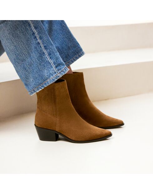 Botas Lucile de gamuza camel