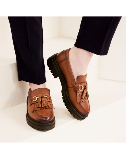 Mocasines Fiona de piel camel