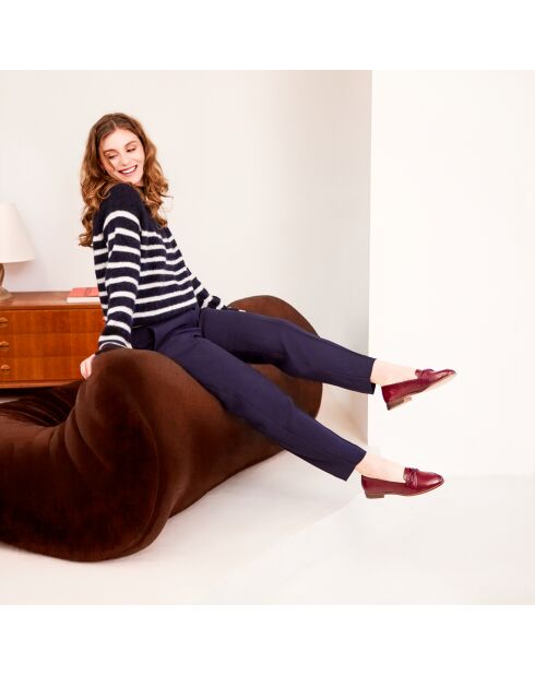 Burgunderrote Mokassins Camélia aus Lackleder