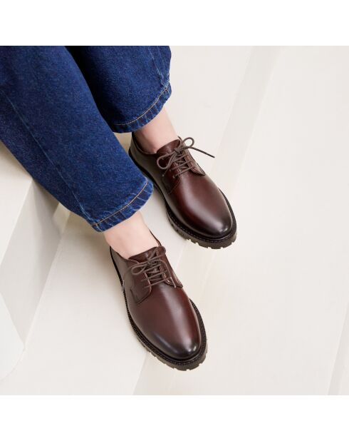 Derbies en cuir Rita marron