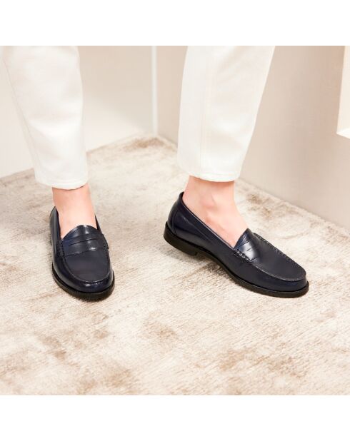 Mocassini Victoire in pelle blu