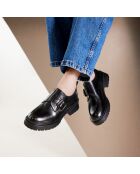 Derbies à boucle en cuir Izia noires