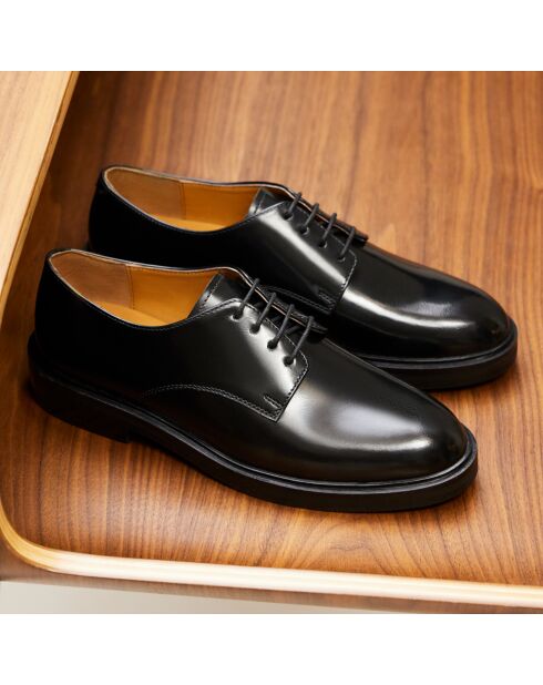 Derbies en cuir Laure noirs