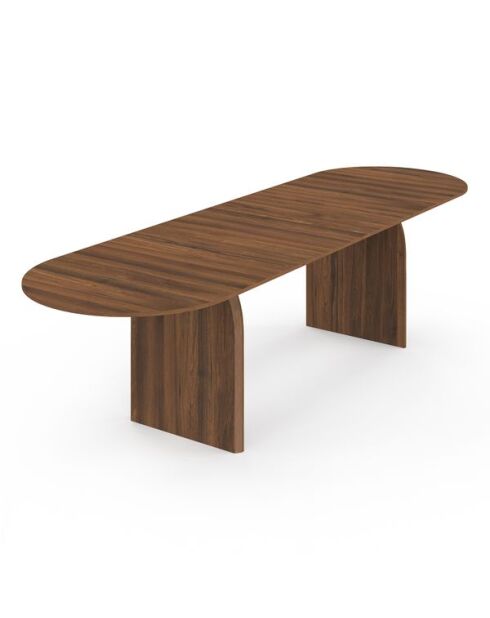 Japandi uitschuifbare eettafel 200-300 cm walnooteffect - 300x90x75 cm