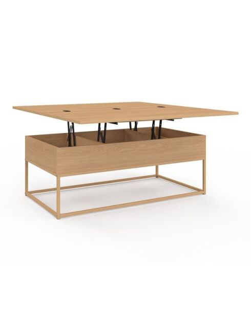 Opklapbare en opvouwbare salontafel Memphis met poten met houteffect - 100x55x40,5 cm