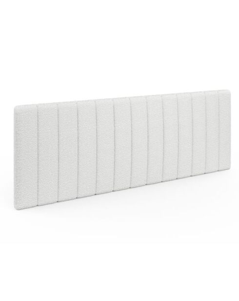 Tête de lit murale Céline en bouclette blanche - 160x58x7 cm