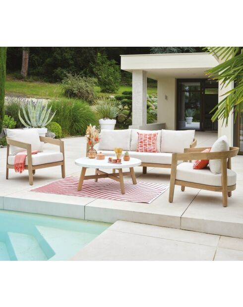 Mueble de jardín de madera de 5 plazas Banjar