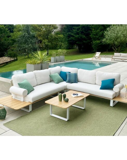 Salon de jardin en angle en aluminium Bangkok 6 places Bois