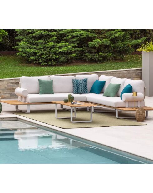 Salon de jardin en angle en aluminium Bangkok 6 places Bois