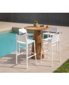 Juego de comedor Balibar: 1 mesa alta Bali y 4 taburetes Lagos blancos