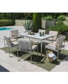 Set de comida Biscarosse: 1 mesa y 6 sillones