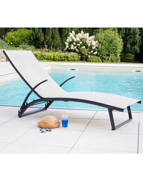 2 Transats de jardin Polenca Lin - 189x72.5x32 cm