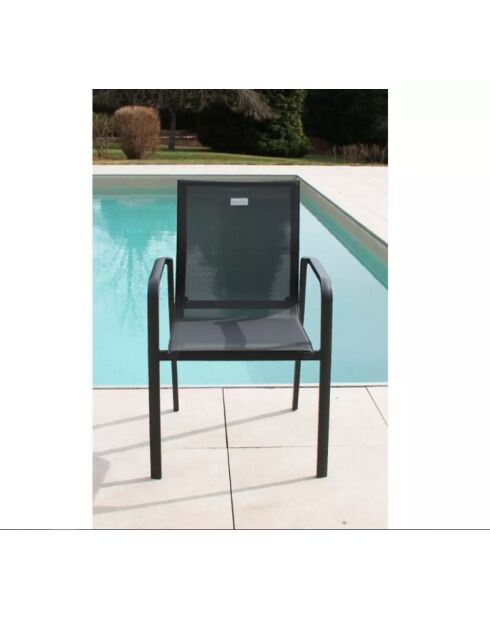 Juego de comedor Guethary PSPC Slate, mesa y 8 sillones grises