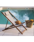2 Chiliennes Paros bois et lin - 110x55.5x97 cm