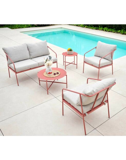 Mueble de jardín Cap Ferret de 4 plazas en acero terracota