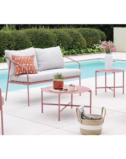 Mueble de jardín Cap Ferret de 4 plazas en acero terracota